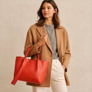 Co-lab bag Colab Christopher kon vegan Leather satchel tote Red NWT